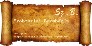 Szoboszlai Barabás névjegykártya